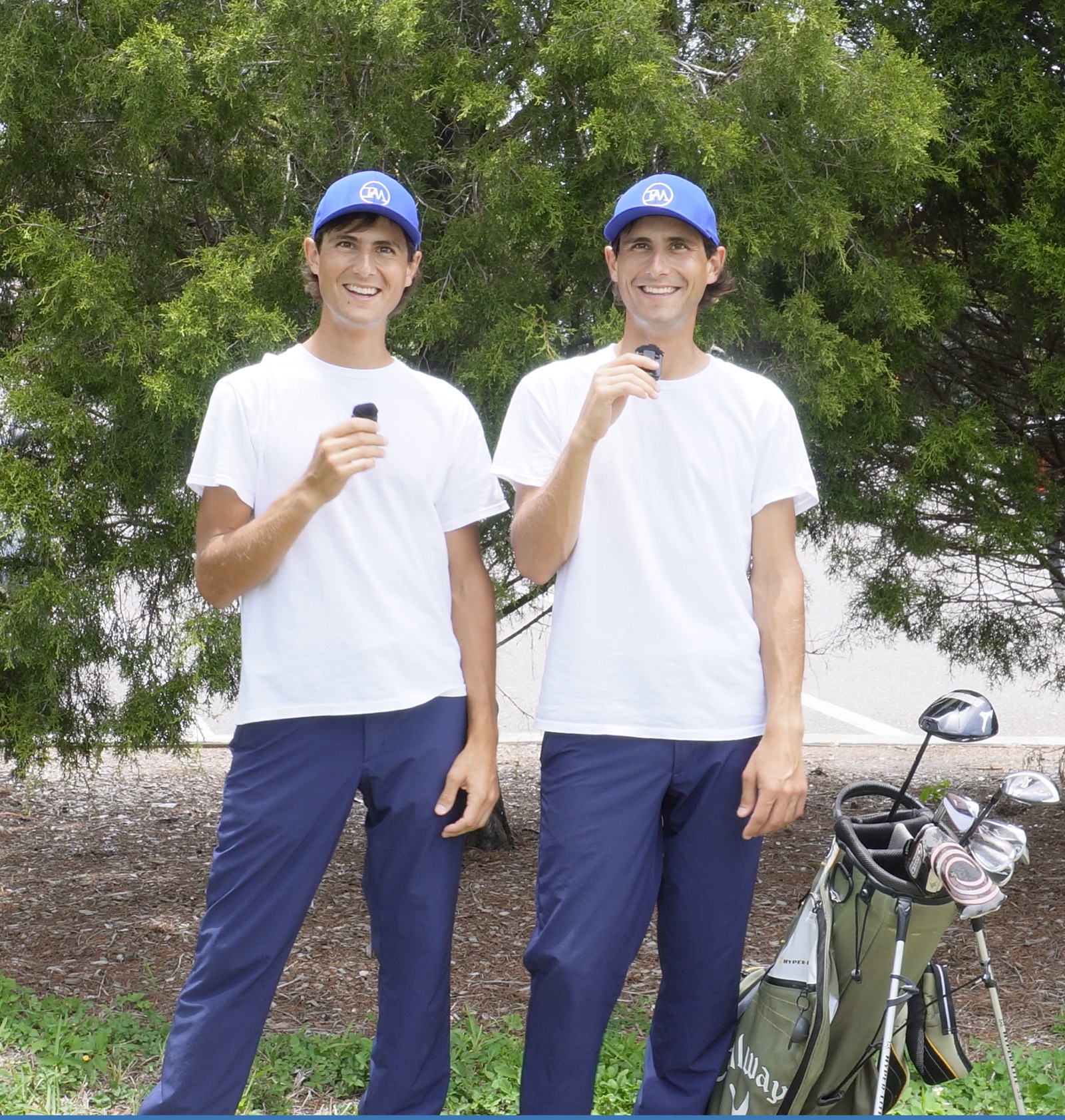 Frank and Michael with their golf bag at Westchase Golf Club